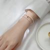 Pulsera Gimmel de Perlas de Plata de Ley S925 de Doble Capa Simple Personalizada Joyería de Mano Ligera con Cuentas Frescas y Dulces para Mujer S4515