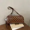 Bolso Retro de Lunares para Mujer 2026 Verano Nueva Moda Bolso de Hombro Versátil Bolso de Axila Clásico de Color Contrastante