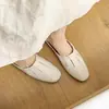 Pantuflas Retro de Tres Colores con Puntera para Mujer, Estilo Nuevo, Costura Completa en Cuero por Dentro y por Fuera, Zapatos Mula Planos de Punta Redonda