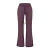 Venta al por mayor de ropa para mujer estilo europeo y americano transfronteriza INS, nuevos pantalones acampanados elásticos de otoño de cintura alta con cordones y costuras visibles