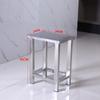 Taburete cuadrado de acero inoxidable 304 para fábrica de alimentos, línea de montaje, banco pequeño engrosado, taburete de operación de taller limpio y sin polvo.