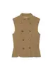 Comercio Exterior Transfronterizo Ropa de Mujer Otoño Nuevo Estilo Moda Estilo Europeo y Americano Camiseta sin Mangas Botones Delanteros Dobladillo con Volantes 7709333
