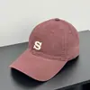 Boné de beisebol coreano de nicho com bordado da letra S, boné de aba curva, chapéu unissex para proteção solar diária, faz o rosto parecer menor, chapéu para viagens e deslocamento