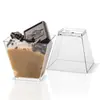 En stock taza cuadrada taza redonda múltiples tazas de postre taza para pudín taza para mousse plato cuchara de plástico desechable Amazon