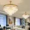 Lámpara de Araña de Cristal Americana Lujo Ligero Sala de Estar Redonda Comedor Lámpara Hogar Lujo Villa Retro Hotel Ingeniería Lámpara de Cristal