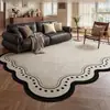 Alfombra Estilo Italiano para Sala de Estar, Lujo Ligero, Gama Alta, Lavable y Limpiable con Trapo, Forma Irregular, Resistente a Manchas, Cobertura Completa, Área Grande
