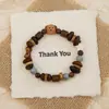 Pulsera de Grano de Café de Cerámica Jingdezhen, Refrescante y que no se decolora, Joyería de Alta Gama para Mujer, Accesorio Versátil de Nuevo Estilo Chino, Mayoreo