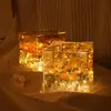 Luz de Noche Cubo de Rubik Girasol Hecho a Mano DIY Lente Acrílica Espejo Mar de Flores Luz de Noche Regalo Creativo