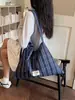 Bolso de mano de cuadros de moda 2026 nuevo modelo gran capacidad versátil bolso de mano para ir al trabajo bolso de lona bolsa de compras transfronterizo
