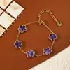 Pulseira de Trevo de Cinco Folhas Dopamina Dupla Face Versão Alta Transfronteiriça Luxo Leve Simples Senso Avançado 18k Não Desbota Cor Joga