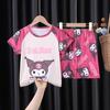 Pijama Infantil Verão Manga Curta Meninos Fino Fofo Princesa Crianças Médias e Grandes Meninas Desenho Animado Pijama Conjunto de Roupas para Casa