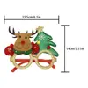 Óculos de Natal Novos Transfronteiriços com Chifres de Rena, Árvore de Natal, Papai Noel, Boneco de Neve Óculos para Atmosfera de Festa Decorações