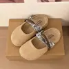 Mules de lino de punta cerrada para mujer, para uso exterior en verano, nuevo modelo 2026, pantuflas Birkenstock de suela gruesa, transpirables y no sofocantes, sandalias de punta cerrada