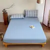 2026 Nuevo Algodón Puro Hilo Teñido Algodón Lavado Artículo Individual Sábana Ajustable Sábana Ajustable Individual Funda de Almohada Juego de Tres Piezas