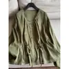 2026 Cardigan Delgado Estilizado de Lino con Cintura Ajustada, Corte Delgado, Manga Larga, Protección Solar, Camiseta para Mujer, Venta al por Mayor H15Gt711