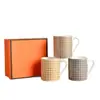 Caneca de Porcelana Mosaico H Familiar Transfronteiriça Estilo Palácio Europeu Copo Feng Shui Caixa de Presente Requintada Caneca de Cerâmica