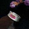 Plata de ley color esmalte Moda nacional hecho a mano estilo retro anillo abierto de loto rosa anillo de loto hecho a mano
