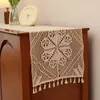 Corredor de Mesa Vintage Estilo Americano Transfronteiriço, Corredor de Mesa de Crochê de Algodão, Capa para Aparador e Rack de TV, Peça Única Dropshipping