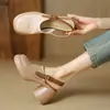 Sandalias de Plataforma con Suela Gruesa, Huecos y Tacón Grueso para Mujer, Verano 2024, Punta Redonda, Tira Única, Talón Abierto, Calzado Estilo Romano