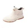 Sapatos baixos branco arroz à prova d'água para primavera e outono, sapatos de borracha antiderrapantes para chef de cozinha, sapatos aquáticos pretos modernos masculinos, sapatos de vau planos para exterior para homens
