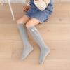 Calcetines de niña de otoño e invierno, cómodos y cálidos, de pantorrilla, de tubo largo, estilo princesa, con bonitos lazos, de algodón para estudiantes.