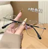 Nuevo Marco Cuadrado Anti-Luz Azul Marco de Gafas Mujer Metal Retro Lente Transparente Moda Marco Grande Alta Definición Marco de Gafas para Miopía