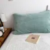 Fronha Grossa Quente com Forro de Lã para Inverno 48*74cm Peça Única Fronha de Veludo Leite para Dormitório de Estudante, Cor Sólida, Design Simples