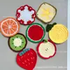 Posavasos Tejidos a Mano Serie Frutas, Productos de Ganchillo Aislantes del Calor Divertidos y Creativos de Venta Caliente Transfronteriza, Venta al por Mayor Directamente del Fabricante