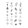 Pegatinas de tatuaje en blanco y negro, varios estilos para hombres y mujeres, impermeables y de larga duración, mariposa, serpiente, espina, corazón, pegatinas geniales para el brazo