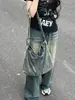 Bolso de Mezclilla Lavado Retro Moda Callejera Americana Bolso de Hombro Gran Capacidad Versátil Estudiante Uso Diario Bolso Cruzado
