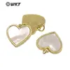 JP322 atmosfera doce design de coração de ouro incrustado pingente de concha acessórios para colar ou pulseira DIY para menina