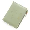 Billetera Exquisita con Relieve para Mujer Plegable en Dos Secciones Cremallera Lateral Portatarjetas Portadocumentos Gran Capacidad Monedero Estudiante Bolso de Color Sólido