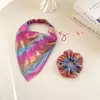 Miaode 2026 Nuevo Pañuelo Triángulo Gradiente Láser Accesorio Elástico para el Cabello Scrunchie Plisado Iridiscente Goma para Cola de Caballo Baja