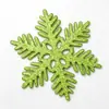 Decorações de Natal 10CM peças de floco de neve, peças de floco de neve de plástico com glitter, ornamento pendurado de floco de neve oco para decoração de árvore de Natal