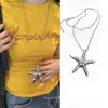 Collar Largo de Alta Gama Hecho a Mano Estilo Coreano Ins Temática Oceánica Estrella de Mar, Cadena para Suéter Retro Ajustable de Nicho