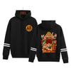 Suéter de barras paralelas para parejas con capucha estampado de animación Dragon Ball Dragon Ball Rey Mono para hombre y mujer de comercio exterior