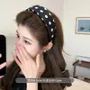 Faixa de Cabeça Retrô Estilo Coreano com Bolinhas Pretas e Brancas de Aba Larga para Mulheres, Acessório de Cabelo Elegante de Moda de Alta Qualidade para o Verão