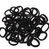 Elástico de Cabelo Adulto Faixa de Cabelo Feminina Alta Elasticidade e Durável Preto Sem Costura Elástico de Cabelo Rabo de Cavalo Simples Capa de Couro