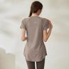 Roupa Nova para Yoga Feminino, Comprimento Médio, Cobre o Quadril, Camiseta Slim de Manga Curta, Top Esportivo para Corrida, Roupa Fitness para o Verão