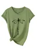 Amazon eBay sitio independiente moda casual mujer Imagine Libélula cuello en V manga corta camiseta camisa base para comercio exterior