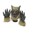 Fiesta de Baile del Diablo de Terror Chino Máscara de Halloween de Cabeza Completa Guantes de Lobo cosplay Guantes de Cabeza de Lobo