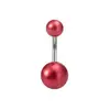Anillo para ombligo de perla de imitación acrílica 10 colores joyería para piercing corporal de acero inoxidable clavo para ombligo fábrica directa Amazon