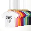 Camiseta de Algodão de Manga Curta Cor Sólida Verão Transfronteiriça Roupas Infantis Meia-manga Roupas Pai e Filho Roupas de Classe Camiseta Básica com LOGO Estampado