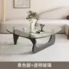 Mesa de centro pequeña para sala de estar, mesa de centro triangular, mesa de lujo ligero estilo antiguo, mesa ovalada de lujo ligero, tendencia nórdica, minimalista, moderna