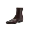 Botines Chic Estilo Coreano para el Trabajo, Punta Cuadrada Delicada, Estilizadores de Pierna, Otoño/Invierno 2026, Tacón Bajo Grueso, Elásticos que Abrazan la Pierna, Talla de Mujer 42