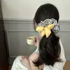 Moda Coreana Scrunchie de Algodão Preenchido com Laço Tridimensional Cor Creme Versátil para Dormir Prendedor de Cabelo Acessório de Cabelo
