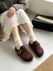 Sandalias Retro Birkenstock para mujer, nuevo estilo otoño 2026, puntera de fuegos artificiales, medio zapato sin cordones, zapatillas perezosas de un solo paso con suela gruesa para mujer