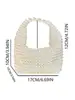 Diseño de Nicho de Moda Retro Bolso Tejido a Mano con Perlas de Imitación Bolso de Mano de Acrílico de Alta Gama para Banquetes
