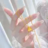 Colgante de bolsa de la suerte tipo calabaza cepillada con borla de perlas y diamantes, collar con colgante de oro chapado vietnamita de alta gama para mujer