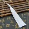 Borla Larga de Seda de Hielo de 12 cm para Bolsitas de Té, Colgantes de Abanico, Borlas Hanfu, Accesorios y Colgantes de Estilo Vintage